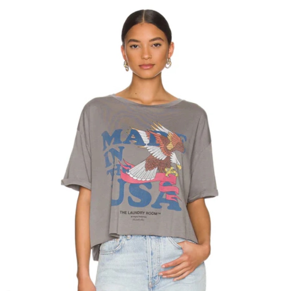 The Laundry Room USA Made Graphic Tee in Grey